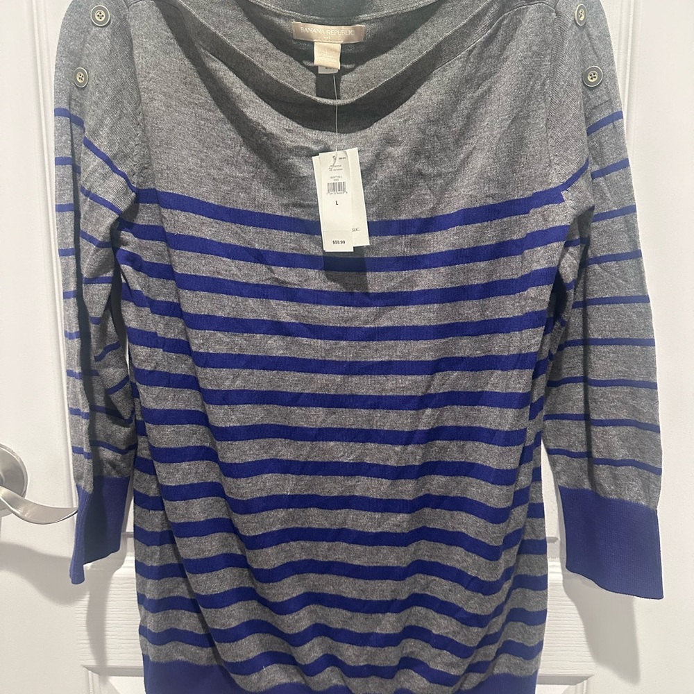 Banana Republic Heather Gray Knit Top
